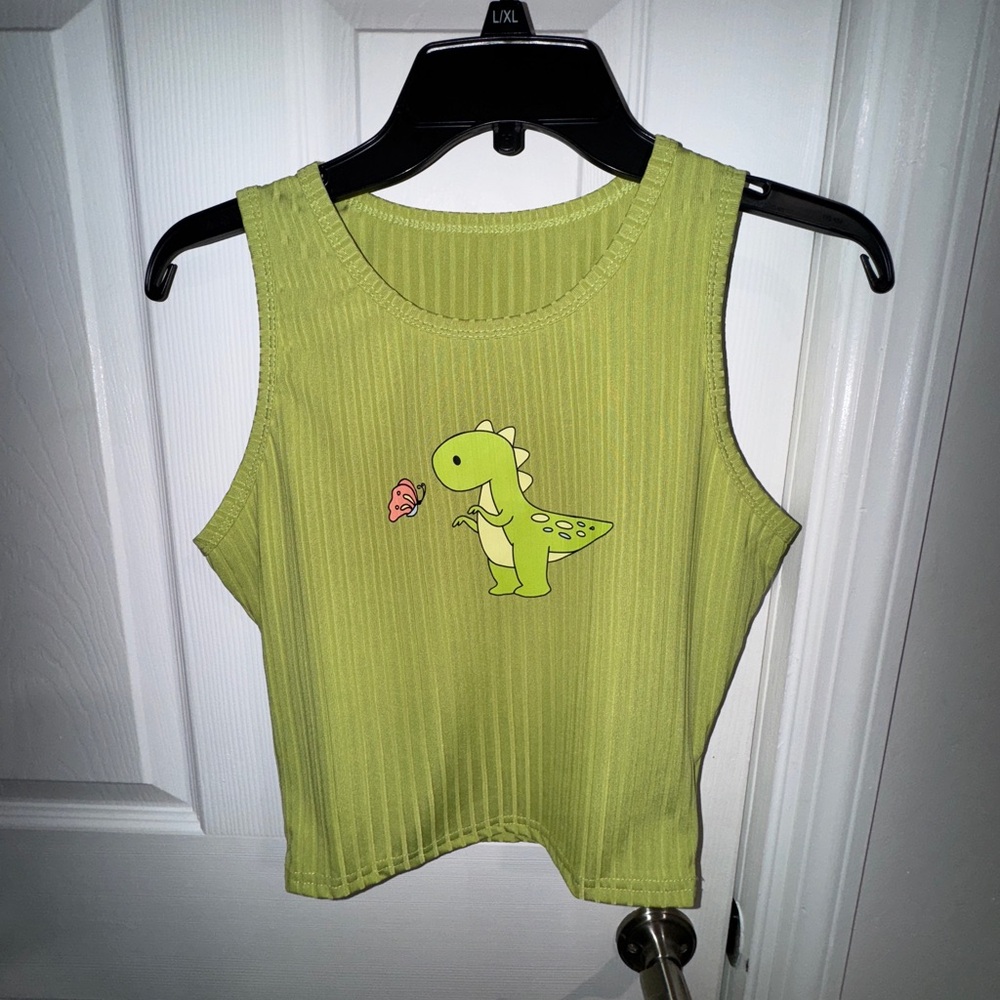 Green Dinosaur Kids Tank Top